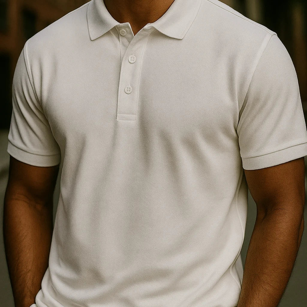 [Leva 5, Paga Só 3!] Camisa Polo Masculina Polirax em Seda Gelo, Poliéster e Spandex + 3 Bermudas e 1 Relógio GRÁTIS