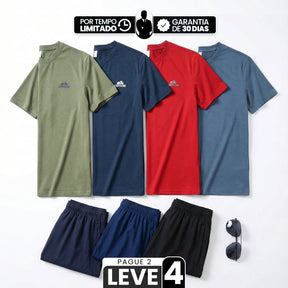 [Pague 2, Leve 4!] Camiseta Masculina Vortis em Poliamida High-Tech e Elastano Blindado de Alta Dissipação de Calor + BRINDES: 3 Bermudas e Óculos de Sol
