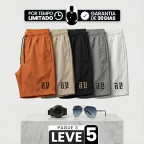 [Leve 5, Pague Só 3] Bermuda Titan Masculina em Poliamida e Microfibra Resistente de Secagem Rápida com Cós Elástico + BRINDES
