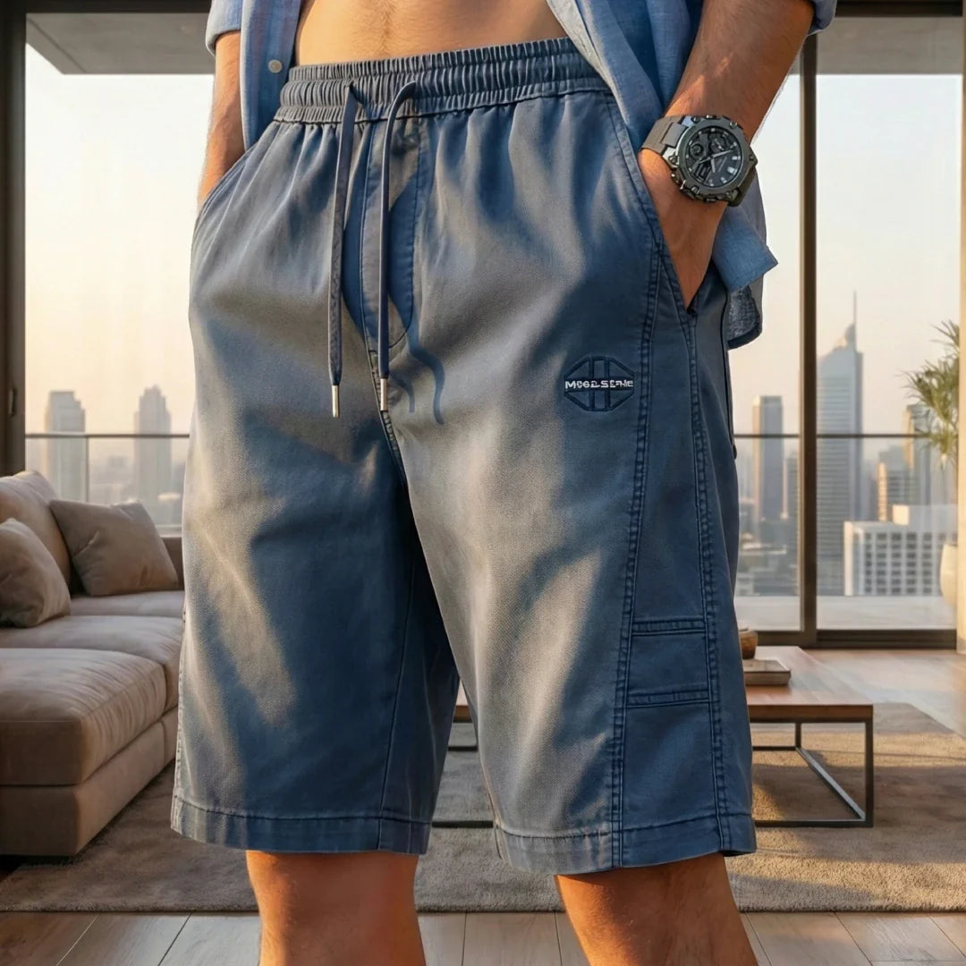 [Leve 4, Pague Só 2!] Bermuda Spartan Masculina em Sarja de Algodão, Poliéster e Elastano de Alta Resistência com Secagem Rápida e Cós Ajustável + BRINDES