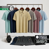 [Leve 6, Pague Só 3] Camisa Polo Latitude Masculina em Poliéster e Elastano com Secagem Rápida e Alta Resistência + BRINDES